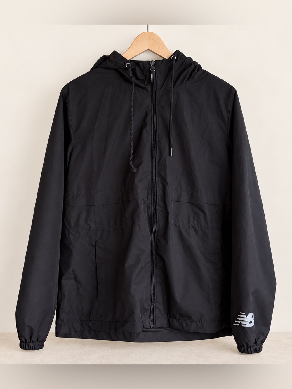 New Balance Women’s XL Black Hooded Windbreaker Running Rain Jacket